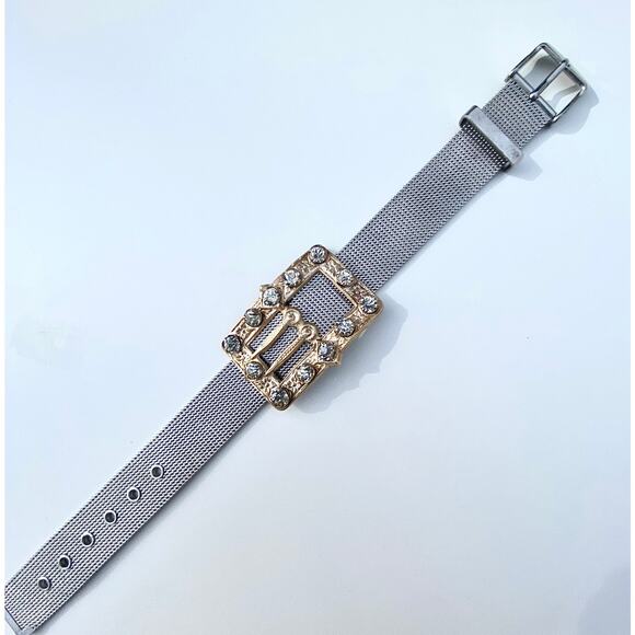 Stainless Steel Steel Band Bracelet, Vintage Charm Paste Gold Frame - Picture 7 of 9